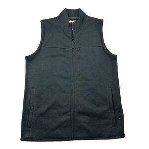Wrangler Vest Men M Black Full Zip 100% Polyester Premium Quality Pocket Utility